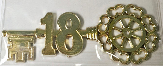 Cartwheel Key Gold 18th Embellishment