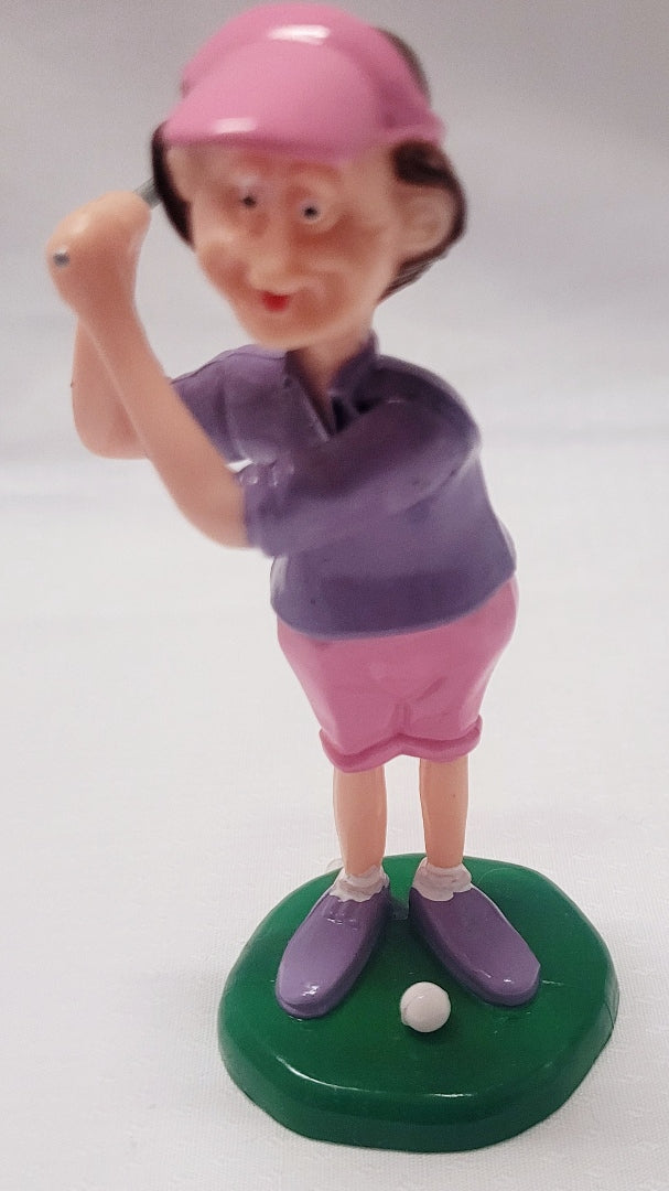 Golf Lady in Pink Cap