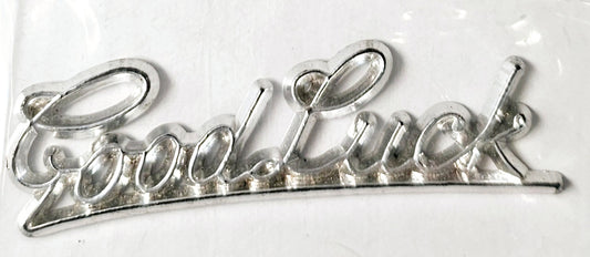 Good Luck Silver Small Script Embellishment