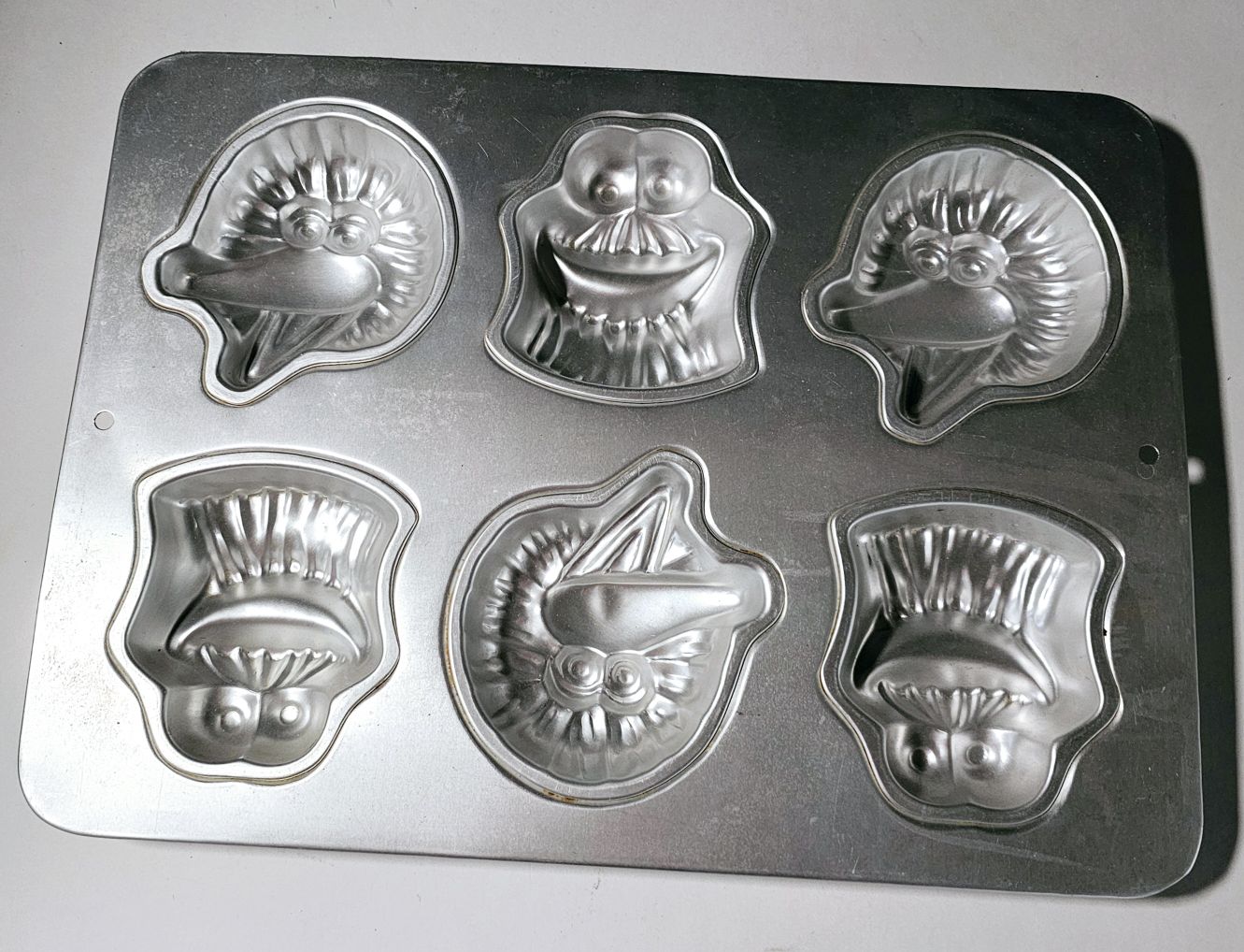 Big Bird & Cookie Monster Small x 6 Faces Only Ex Rental Character Cake Tin