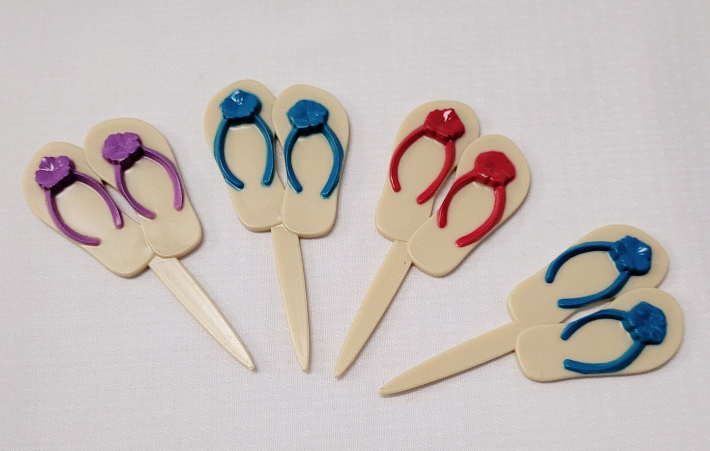 Flip Flops on Pick Plastic (4) Assorted Colours