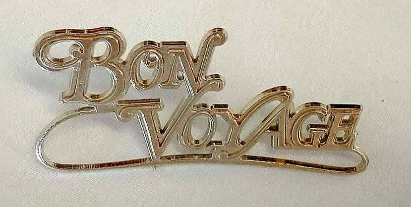 Bon Voyage Light Gold Sign Embellishment